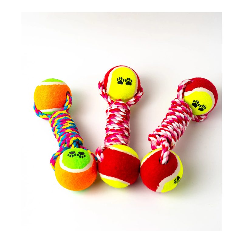 2-in-1 Tennis Ball Short Rope Toy