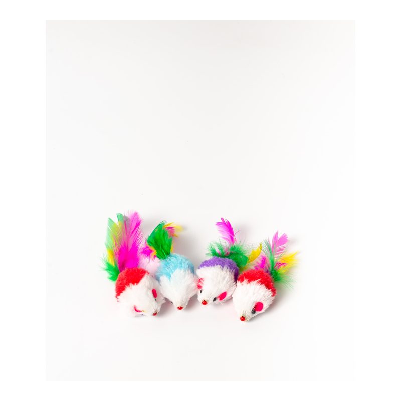 4-Pieces Cat Mouse Toy