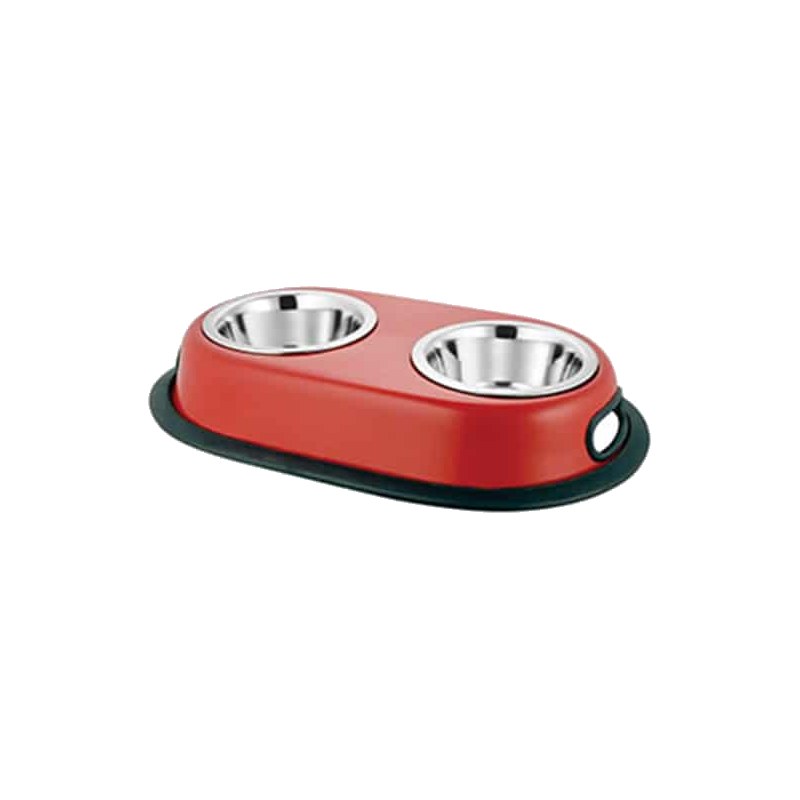 aGlow Anti-Skid Twin Oval Dish (Red)