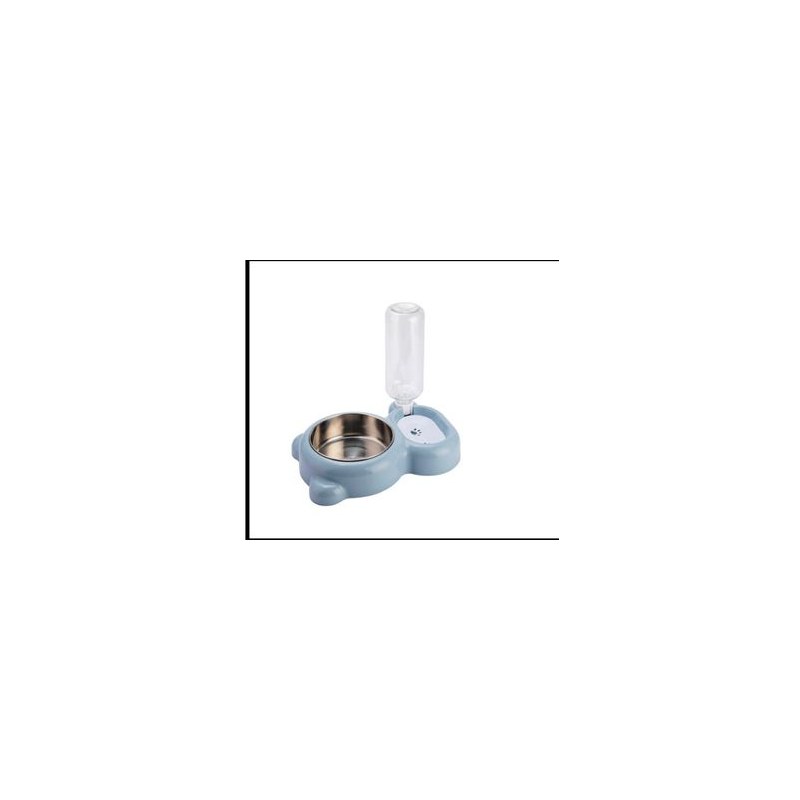 Bear-shaped plastic double bowl with water bottle(l)