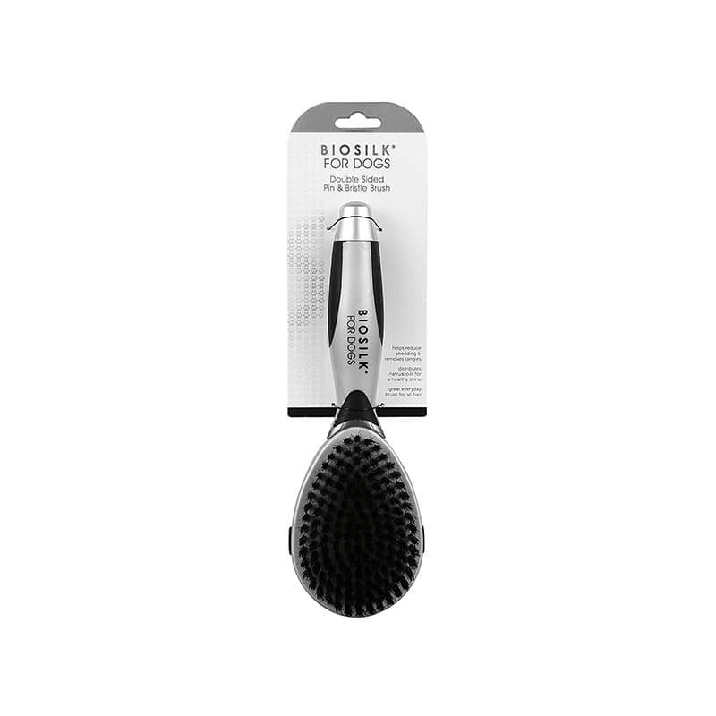 Biosilk New & Improved Double Sided Pin & Bristle Brush for Dogs (medium)