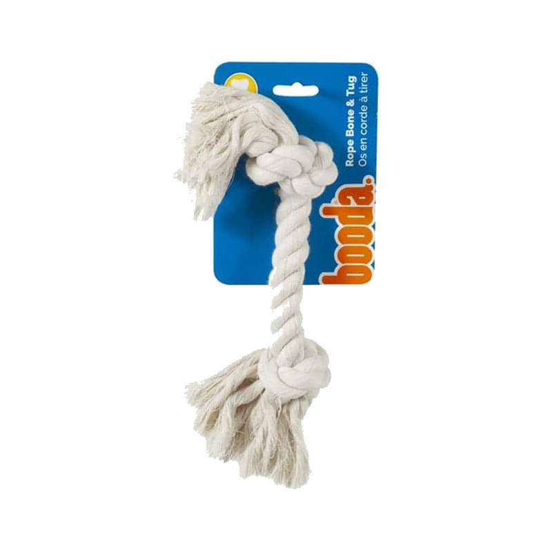 Booda Rope Bone & Tug (white)