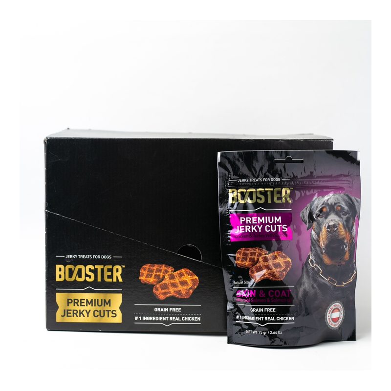 Box of Booster Dog Premium Jerky Cuts