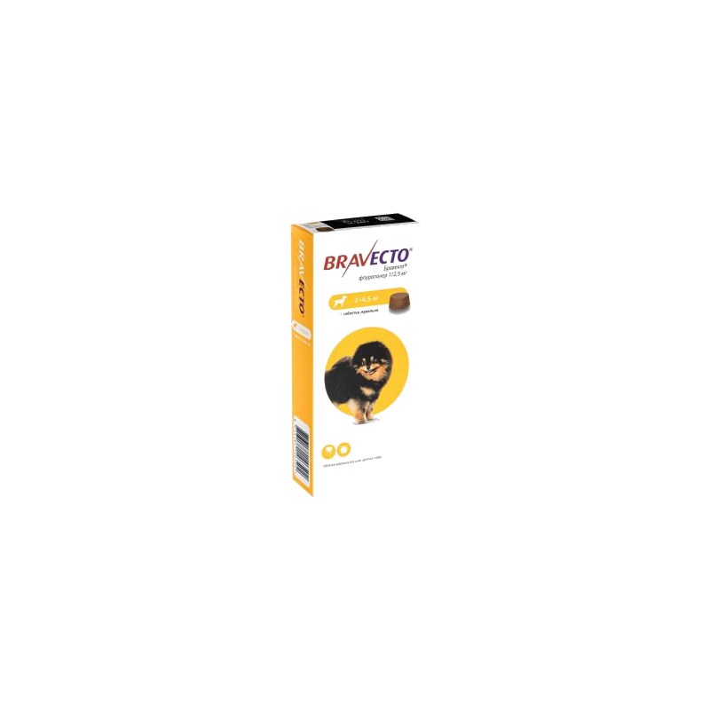 Bravecto 112.5mg Fluralaner Tablet for Ticks & Fleas in Dogs 2Kg – 4.5 Kg