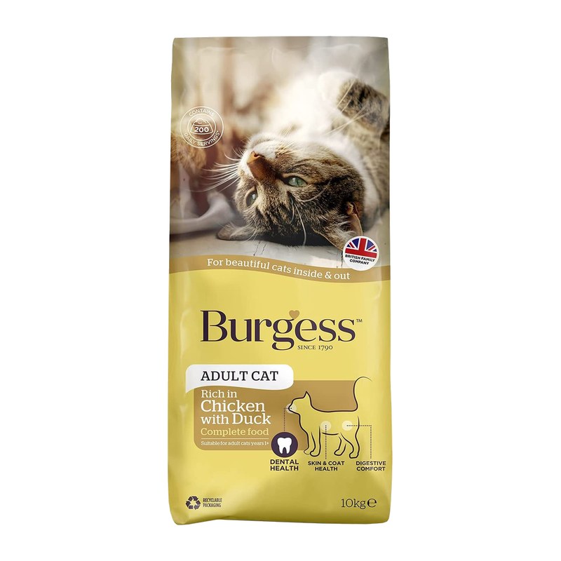 Burgess Adult Cat Dry Food (Chicken with Duck) 10kg