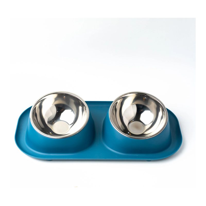 Double Bowls with Stainless plate for Cat & Dog