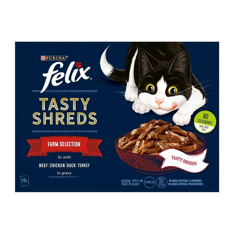 Felix Tasty Shreds Farm Selection +1 (12x100g)