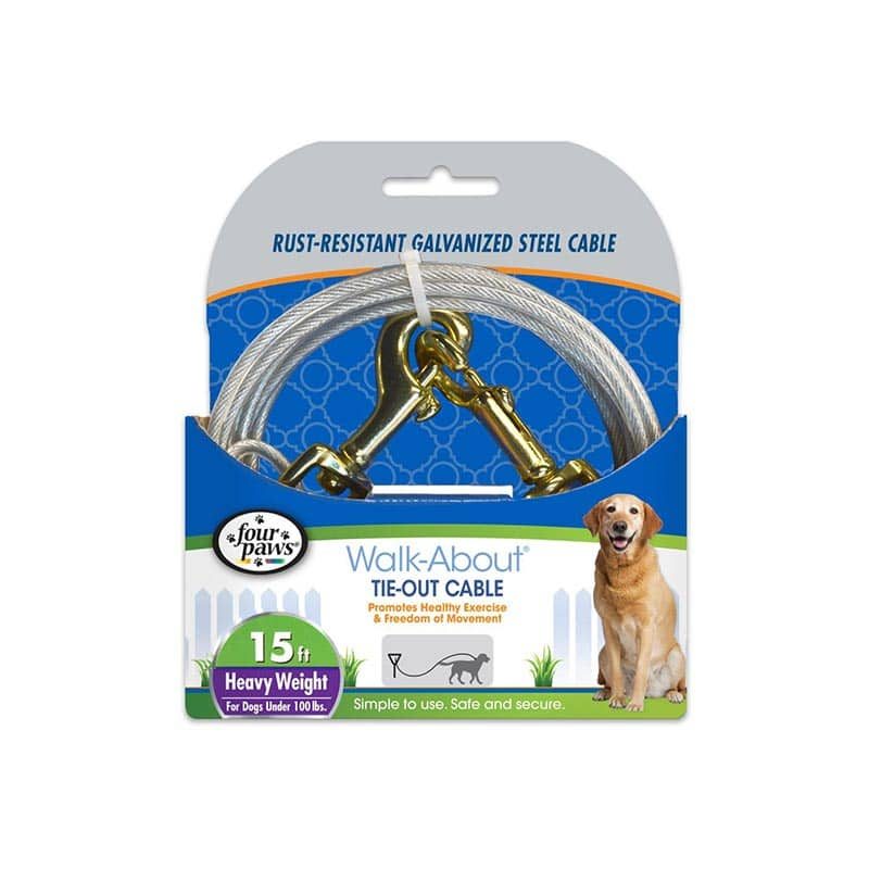 Four Paws Heavy Weight Tie Out Cable, Silver 15 Feet