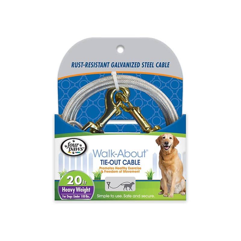 Four Paws Heavy Weight Tie Out Cable, Silver 20 Feet