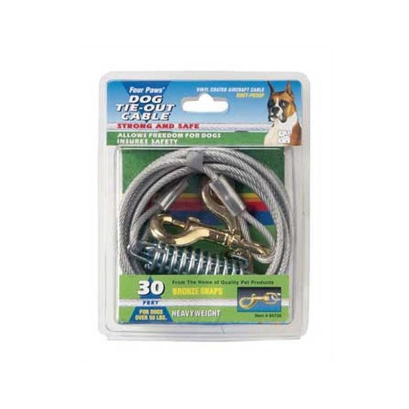 Four Paws Heavy Weight Tie Out Cable, Silver 30 Feet
