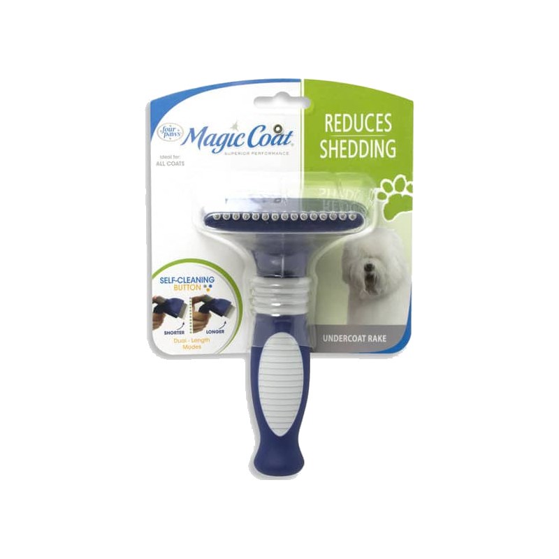 Four Paws Magic Coat Self-Cleaning Undercoat Dog Grooming Rake
