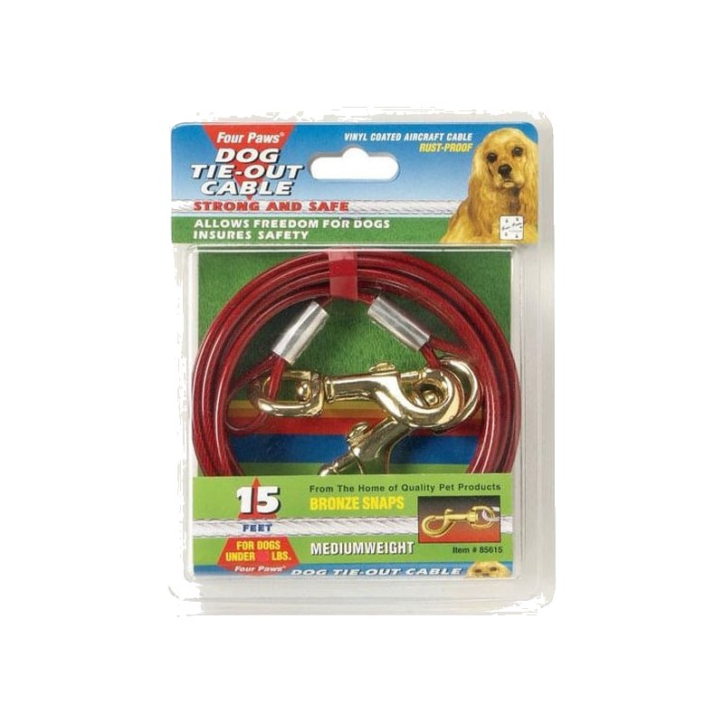 Four Paws Medium Weight Dog Tie Out Cable – 15ft