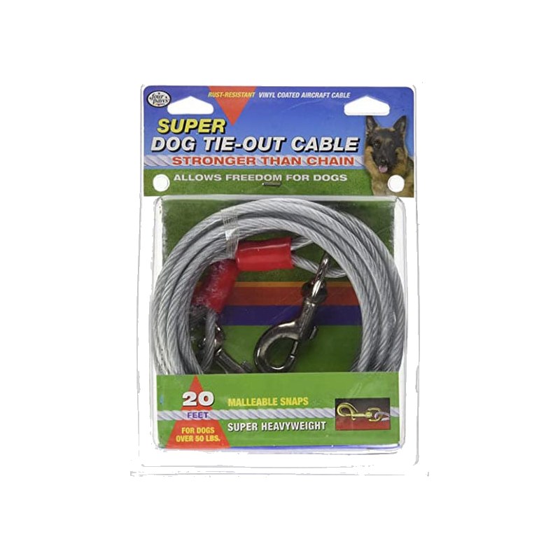 Four Paws Medium Weight Dog Tie Out Cable – 20ft
