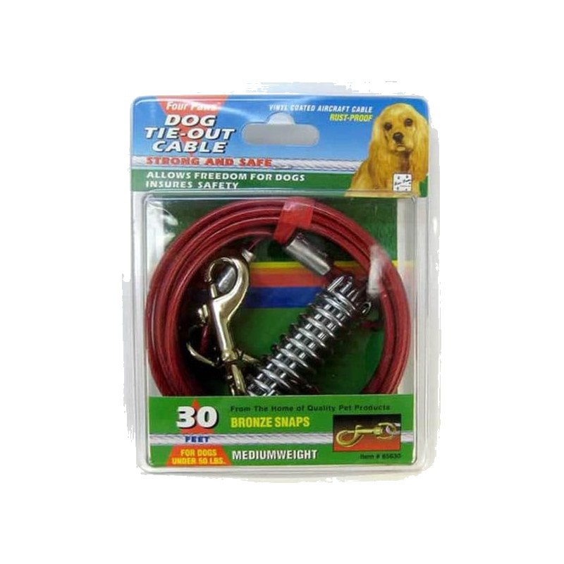 Four Paws Medium Weight Dog Tie Out Cable – 30ft