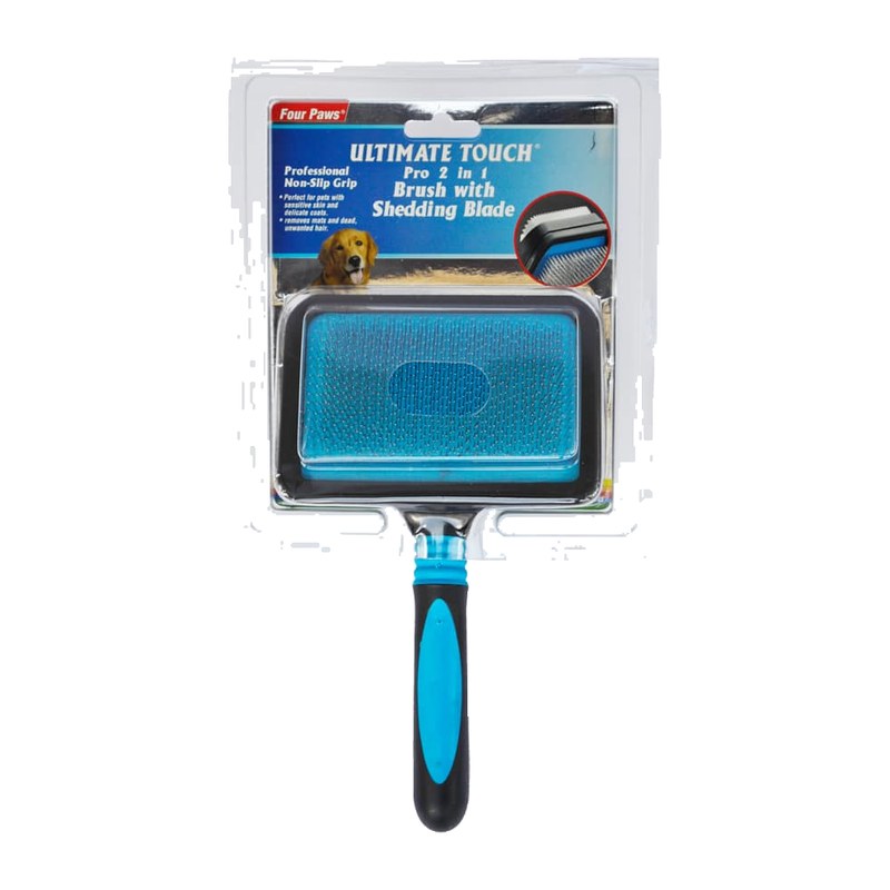 Four Paws Ultimate Touch® Pro 2-in-1 Brush with Shedding Blade