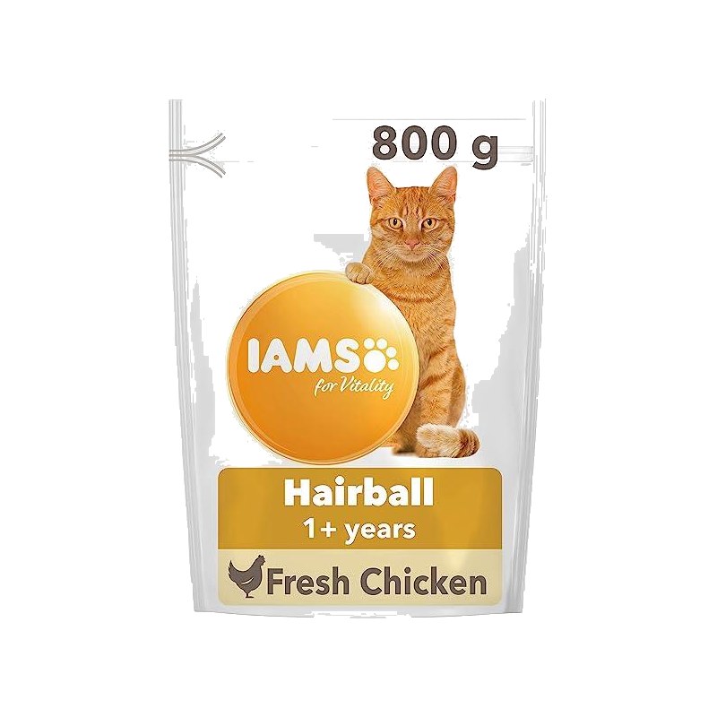 Iams +1 Hairball Dry Cat Food (800g)
