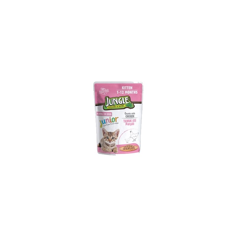 Jungle Kitten pouch Chicken in gravy 100g (single piece)