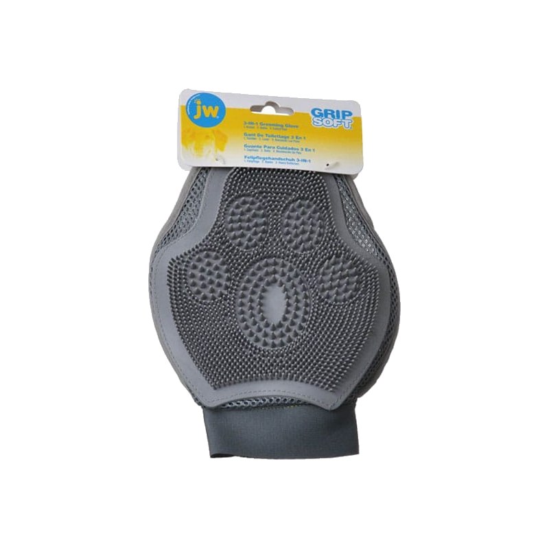 JW GripSoft 3-in-1 Grooming Glove for Dogs