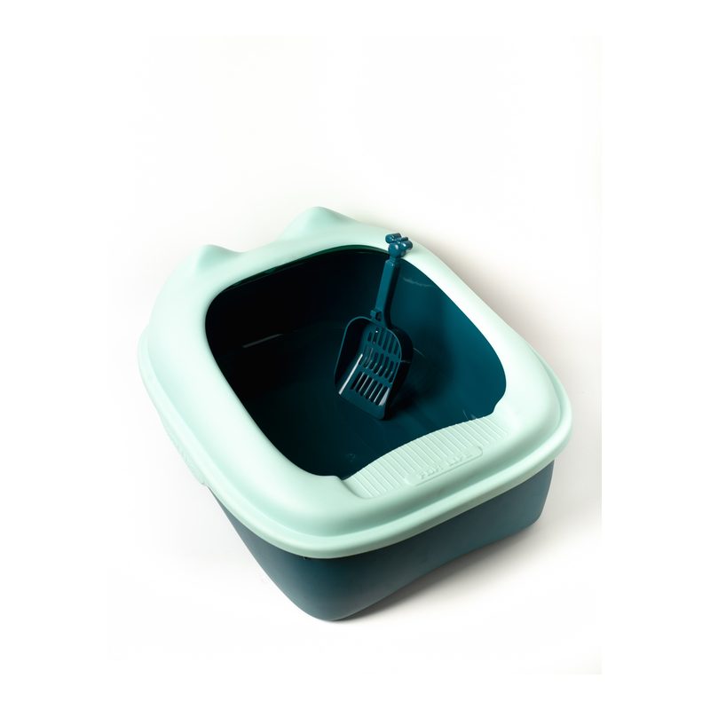 Large Comfort Plus Semi Closed Cat Litter Box with Scoop