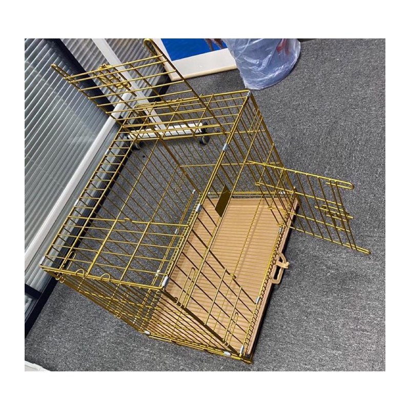 Luxury gold color collapsible wire cage size 3(76cm)
