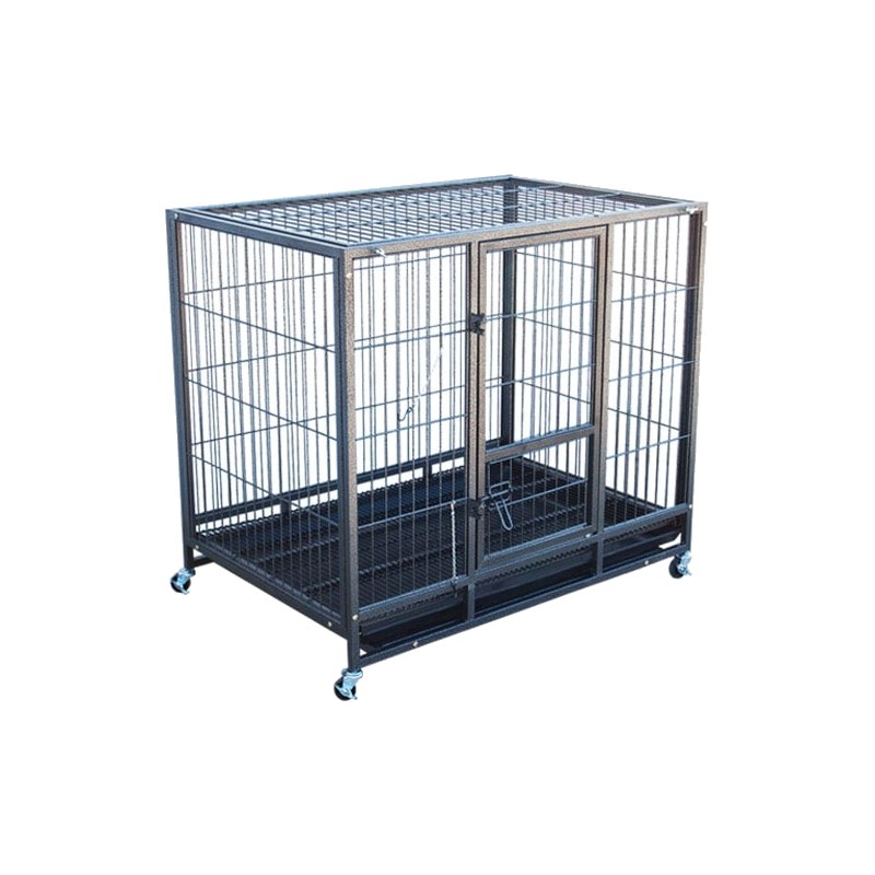 Metal Dog Cage (with trolley & plastic tray)