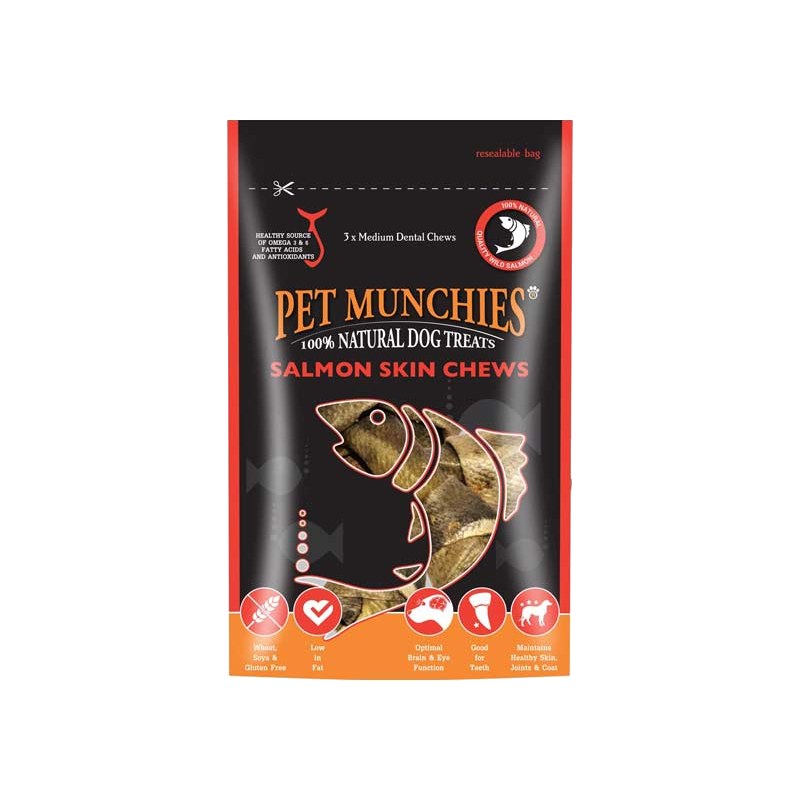Pet Munchies Medium Salmon Skin Chews