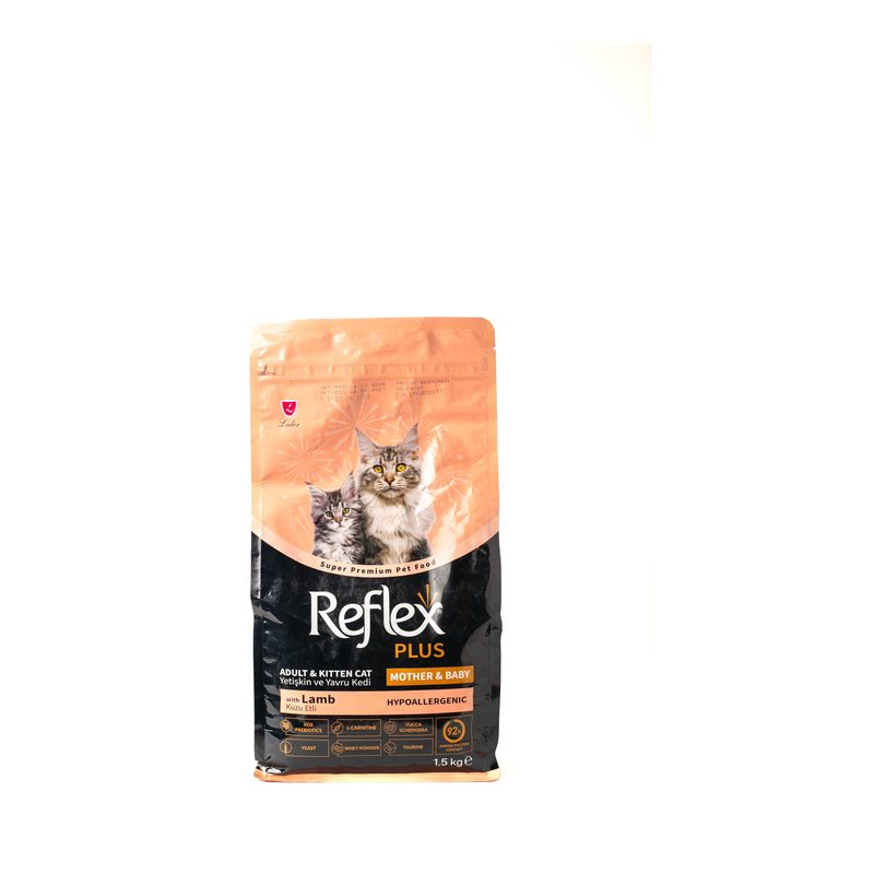Reflex Plus Mother and Baby Dry Cat Food, Lamb Recipe, 1.5kg