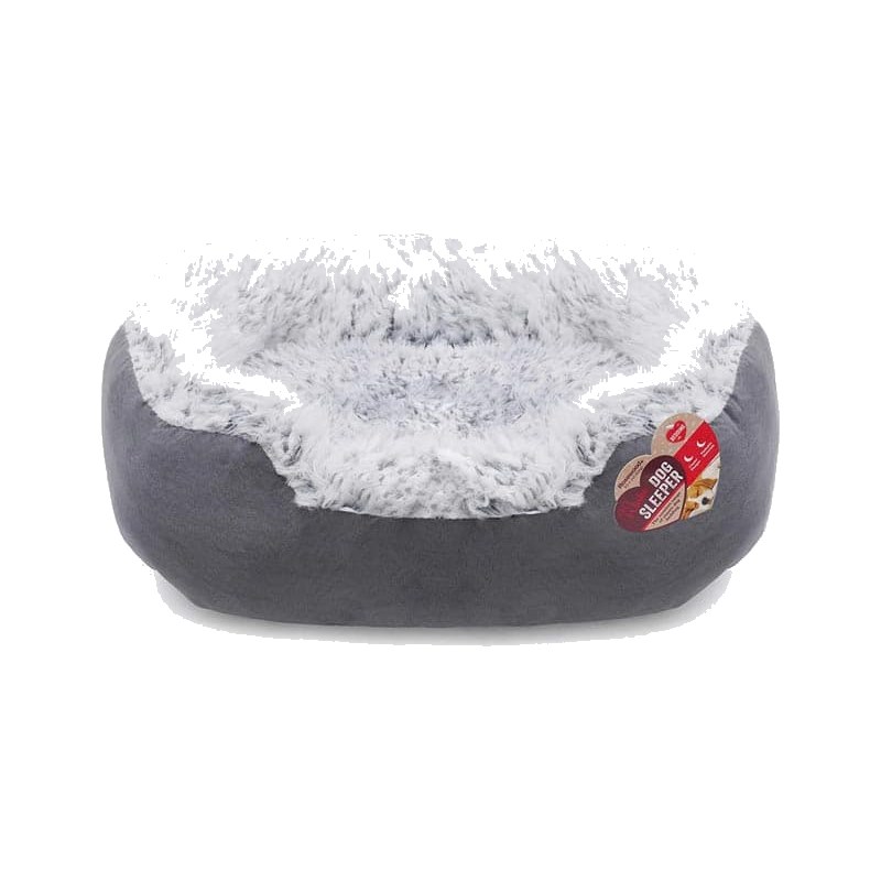Rosewood Grey Lion Faux Suede Bed