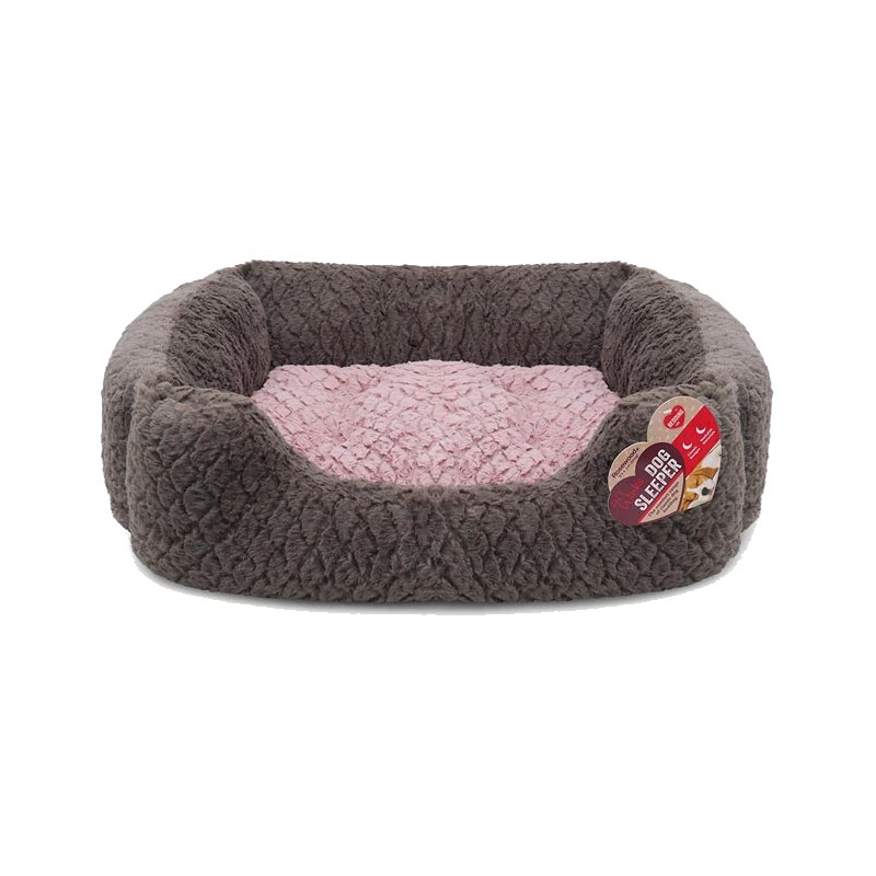 Rosewood Grey & Pink Square Bed