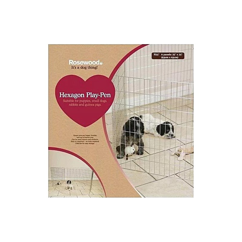Rosewood Hexagon Puppy Play Pen