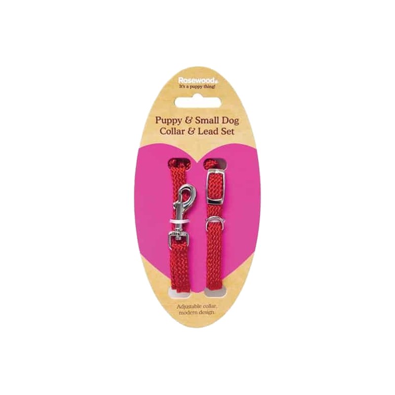 Rosewood Puppy and Small Dog Collar and Lead Set
