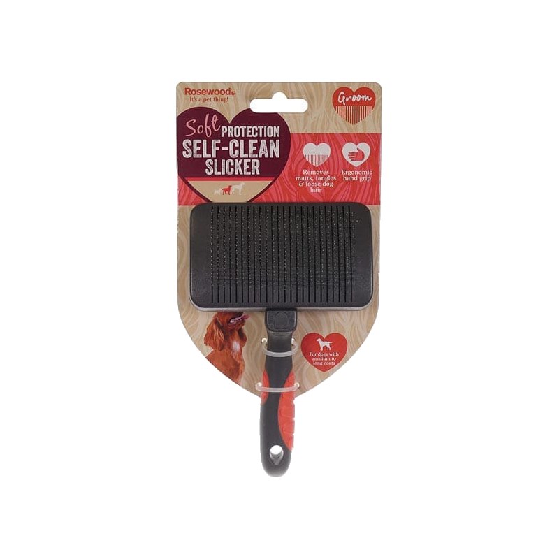 Rosewood Soft Protection Grooming Self Clean Slicker Small
