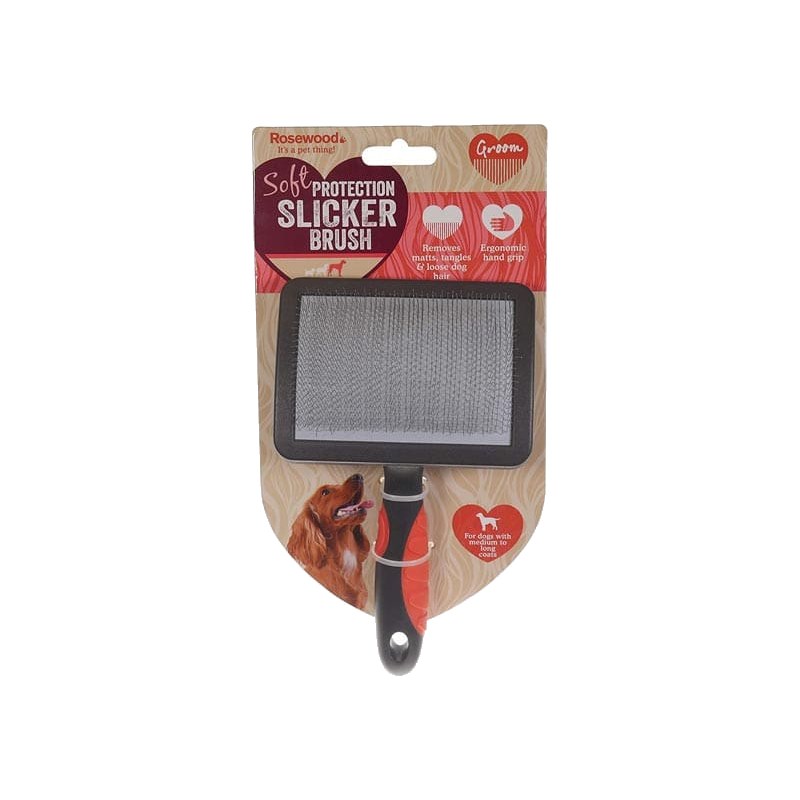 Rosewood Soft Protection Salon Grooming Slicker Brush – Large