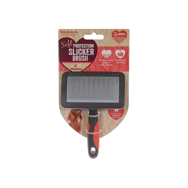 Rosewood Soft Protection Salon Grooming Slicker Brush – Medium