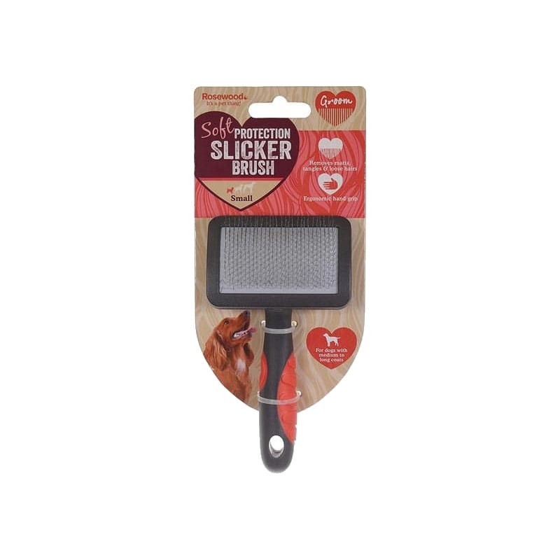 Rosewood Soft Protection Salon Grooming Slicker Brush – Small