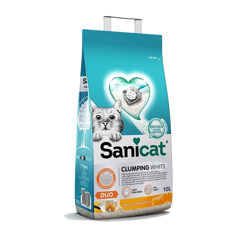 SANICAT CLUMPING WHITE DUO VANILLA & MANDARIN