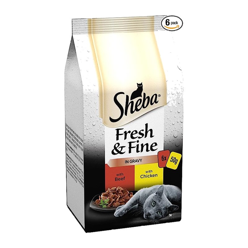 Sheba Fresh and Fine in Gravy (6 x 50g) (Beef and Chicken)
