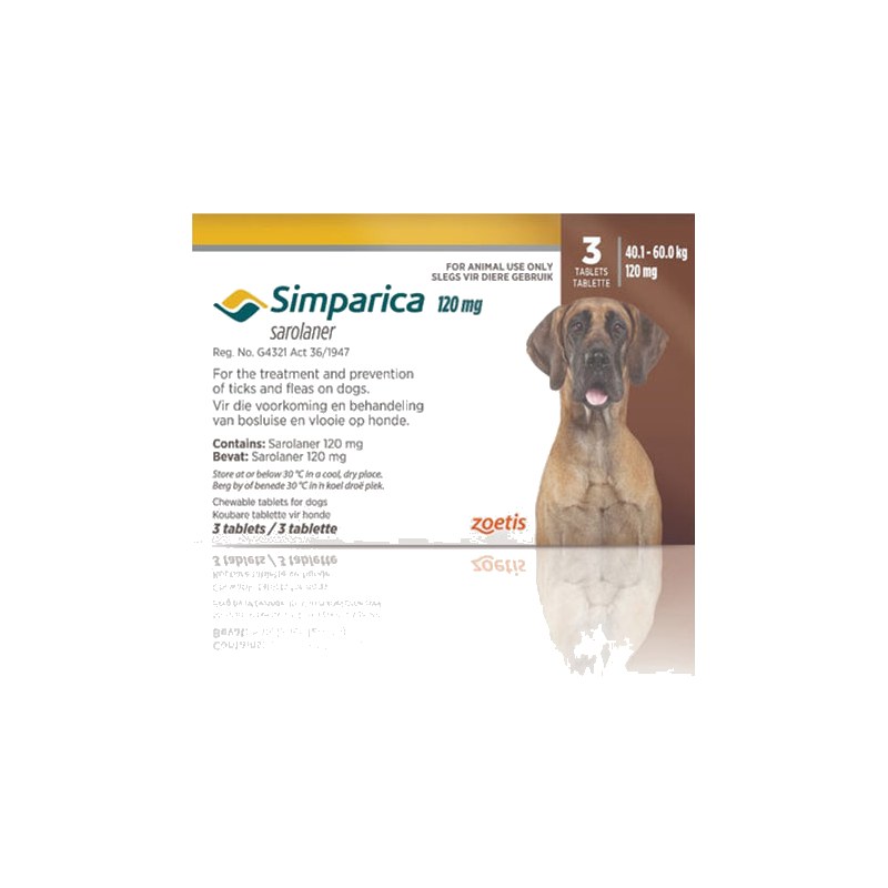 Simparica 120mg Chewable Tablets For Dogs >40-60kg