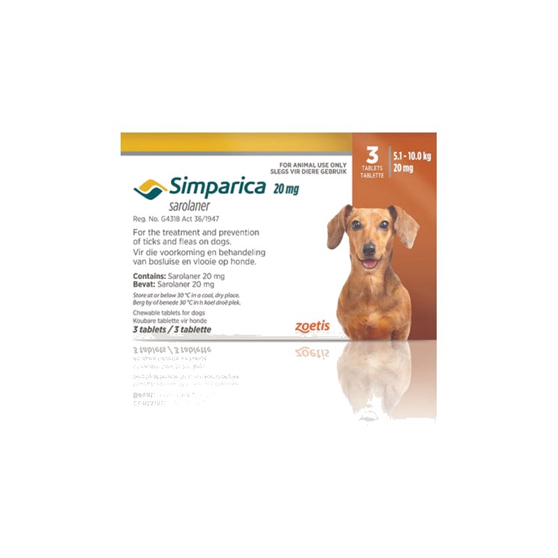 Simparica 20mg Chewable Tablets For Dogs >5-10kg