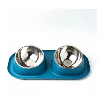 Double Bowls with Stainless plate for Cat & Dog