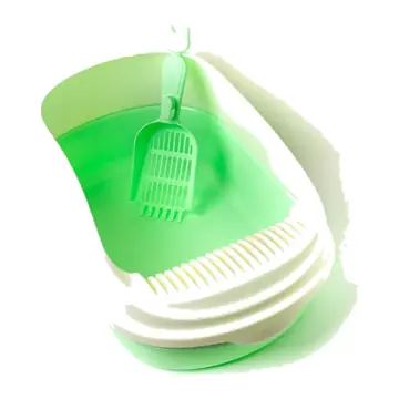 Semi Closed Cat Litter Box Medium with Scoop