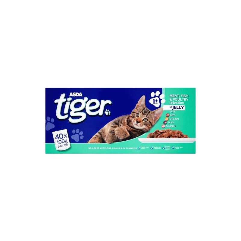 Tiger +1 Meaty fish and Poultry Selection wet pouch (40 Pack)