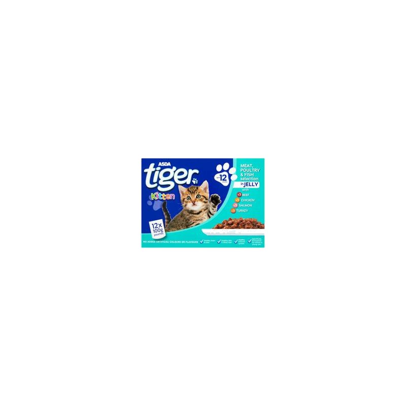 Tiger Kitten Wet Pouch (Meat Poultry and Fish) 12 pack