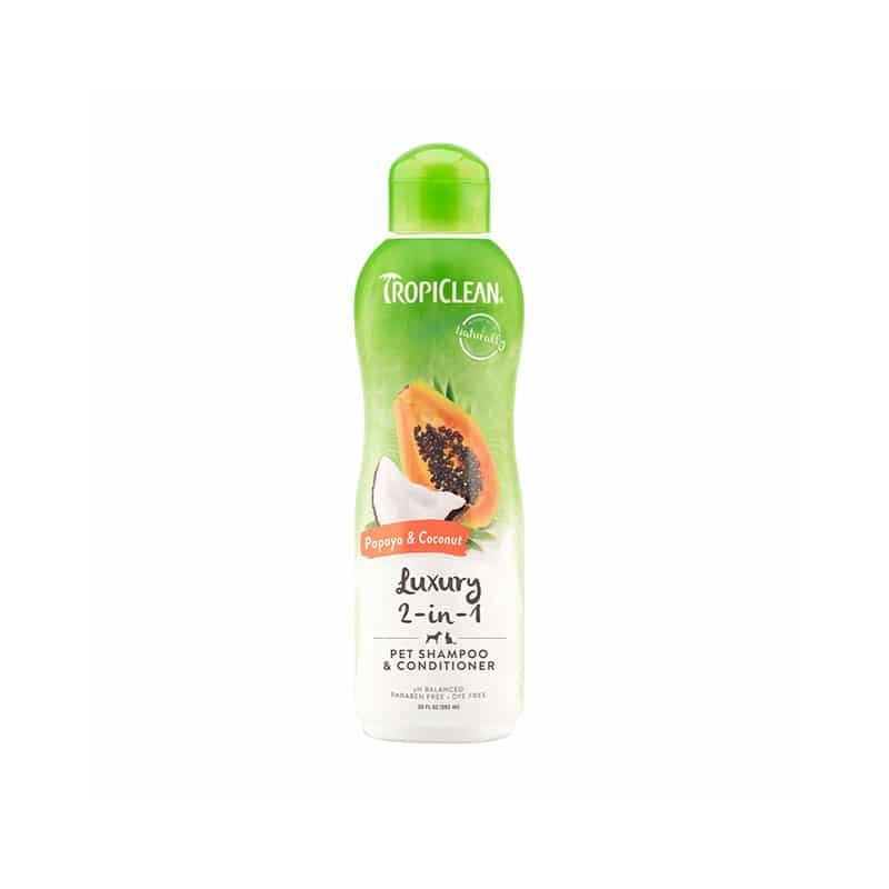 Tropiclean Papaya & Coconut 2-in-1 Pet Shampoo & Conditioner