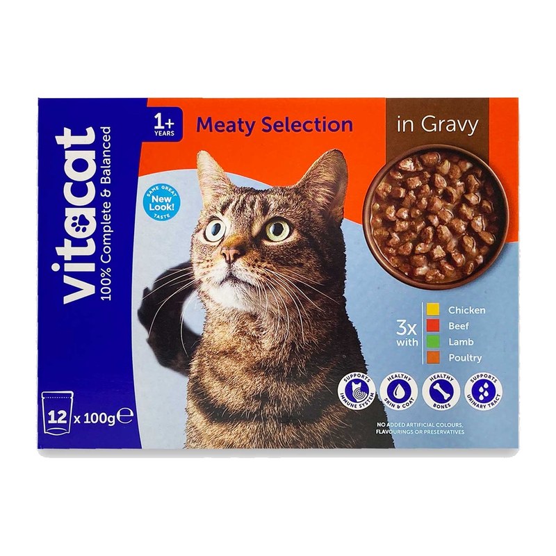 Vitacat +1 Meaty Selection in Gravy (12 pack)