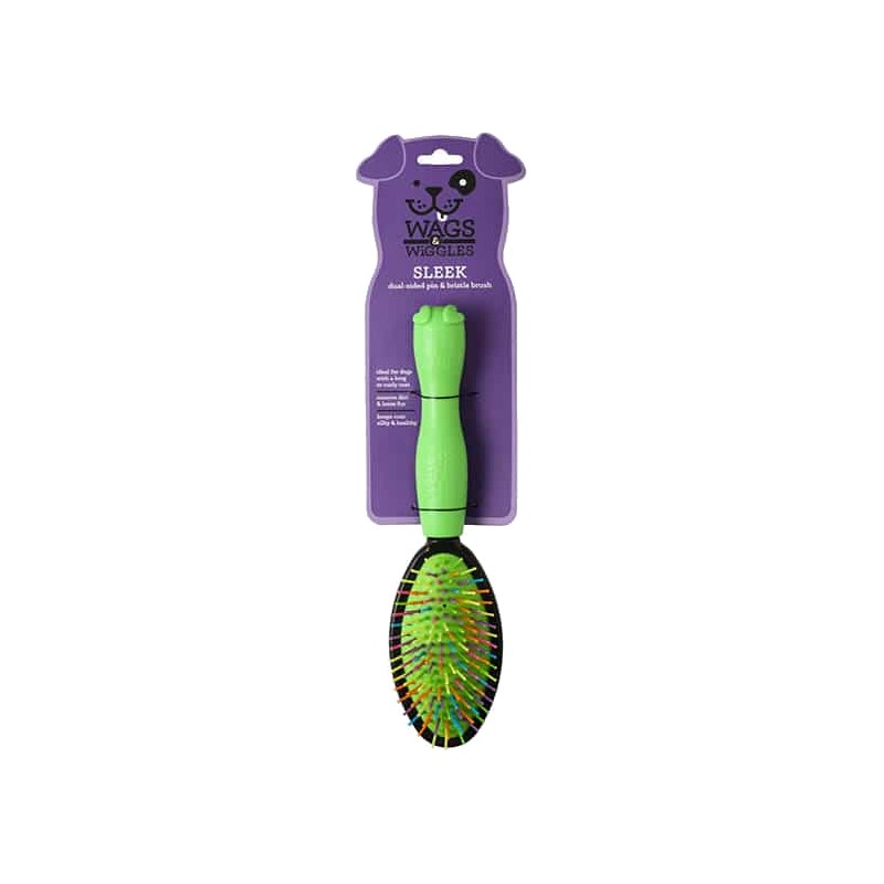 Wags & Wiggles Large Dual Sided Bristle & Straight Pin Brush