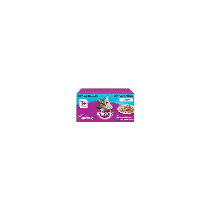 Whiskas +1 Wet Pouch (Fish Selection) 40 pack