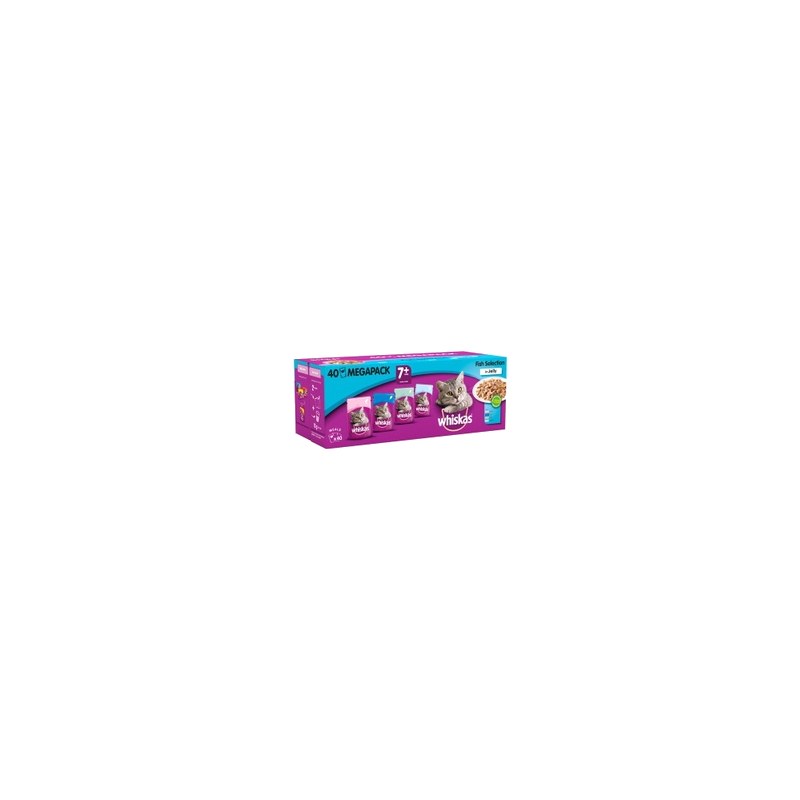 Whiskas +7 Wet Pouch (Fish Selection) 40 pack